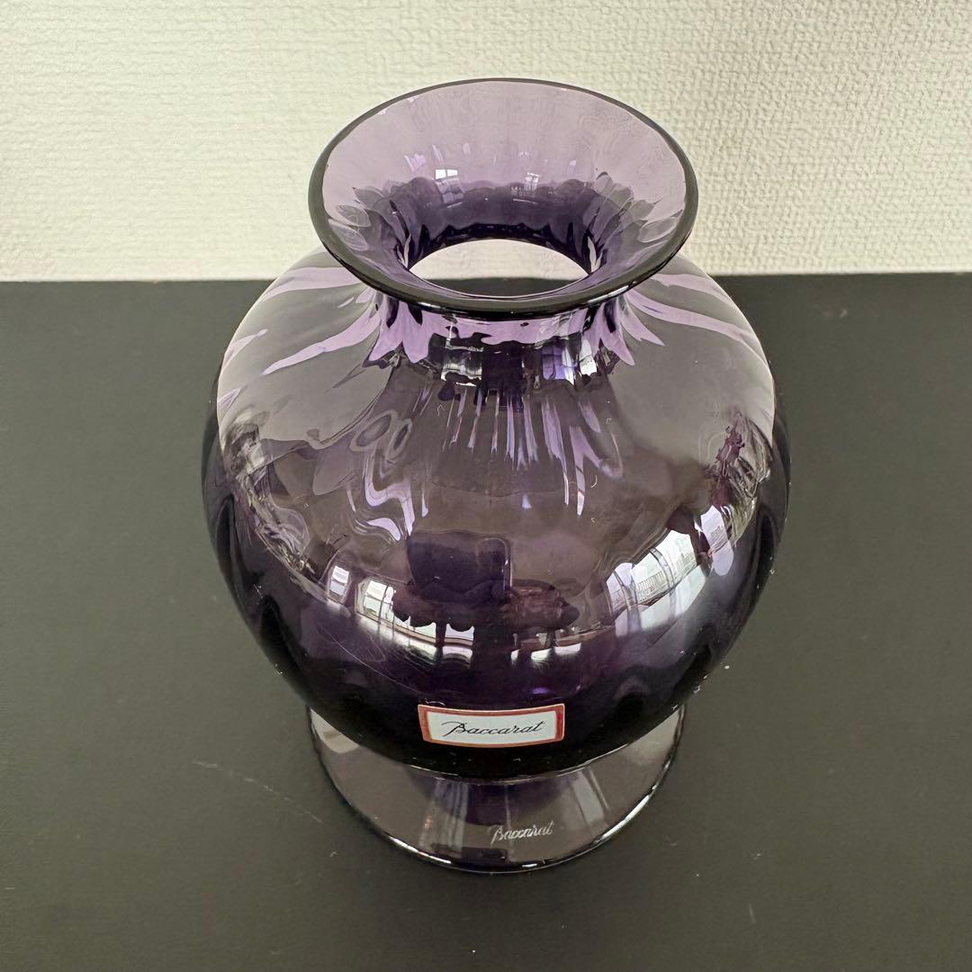 【新品未使用】Baccarat バカラ アクアレーユ 一輪挿し パープル 希少