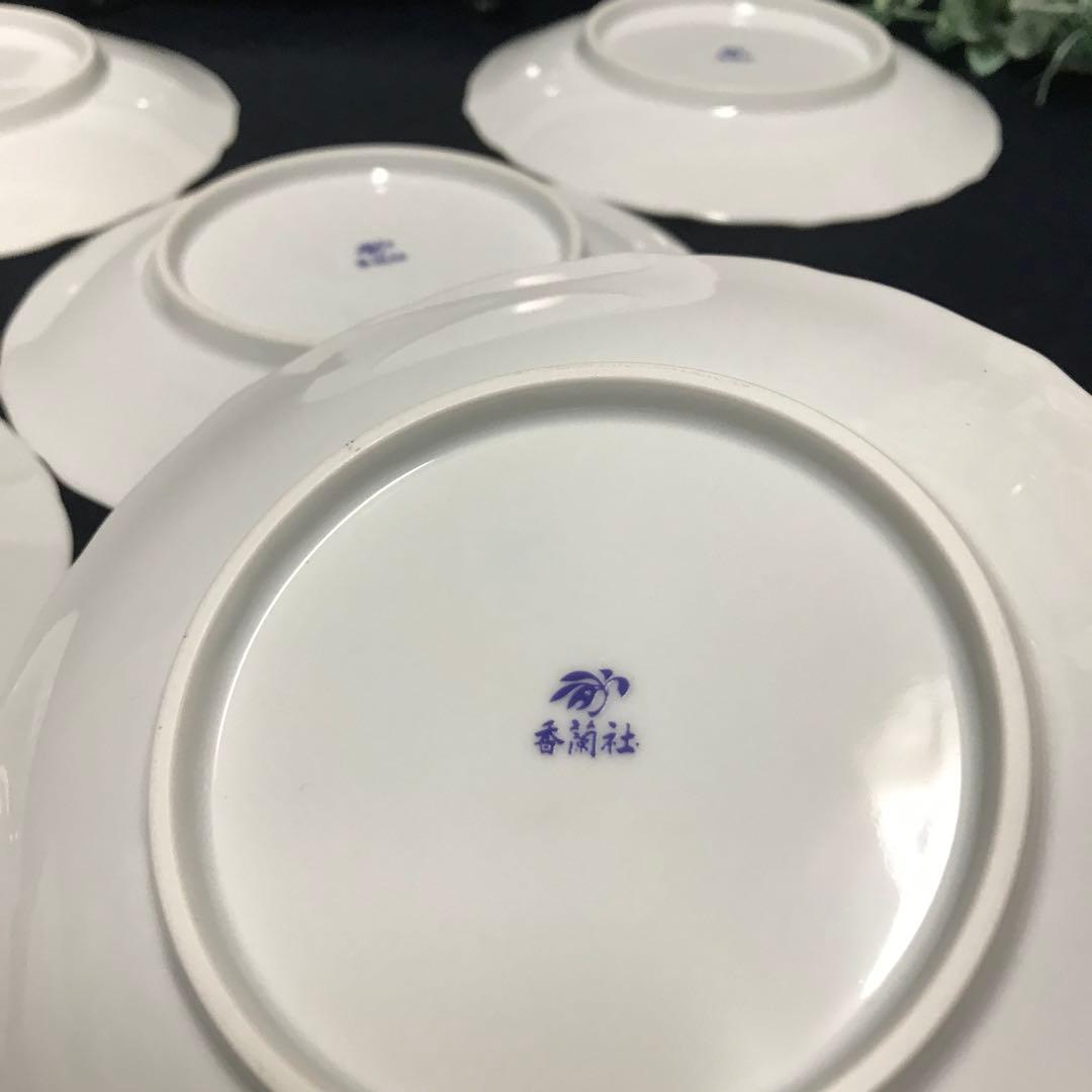 新品　香蘭社オーキッドレース　大皿30cm1枚15cm小皿5枚　箱入　上質ライン