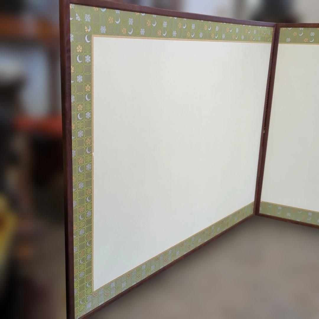 風炉先屏風　屏風　両面開き　銀紙　茶道具　茶道　間仕切り