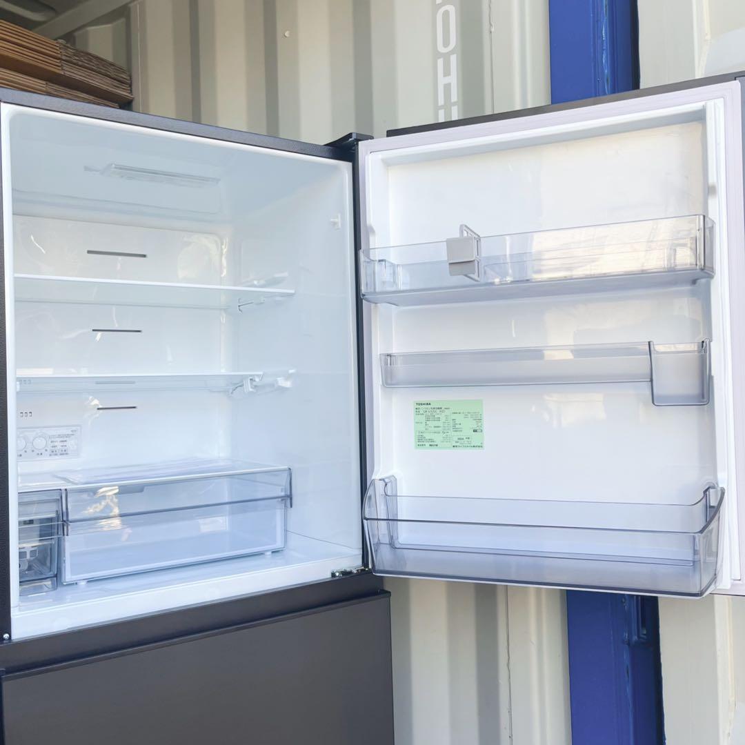 取付無料！最新2024年製！東芝自動製氷マットチャコール3ドア冷蔵庫！ 洗濯機
