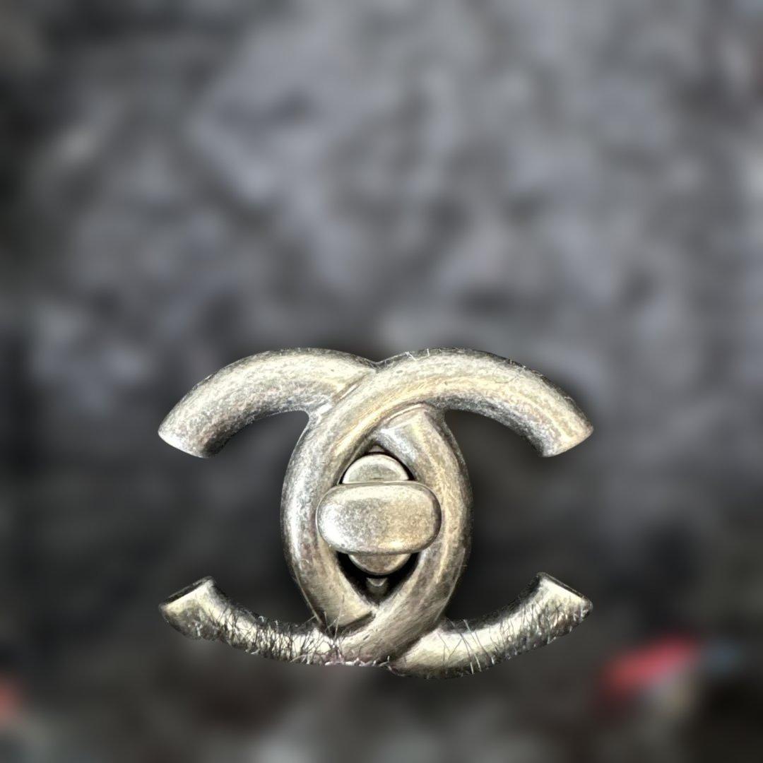 シャネルCHANEL14番台ラビットファー ツイードチェーンマルチカラー