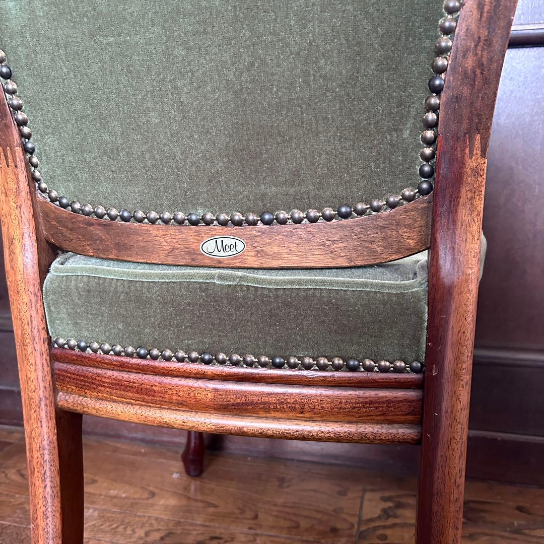 アンティーク 猫足 ベロアチェア/ベルベットチェア no.02