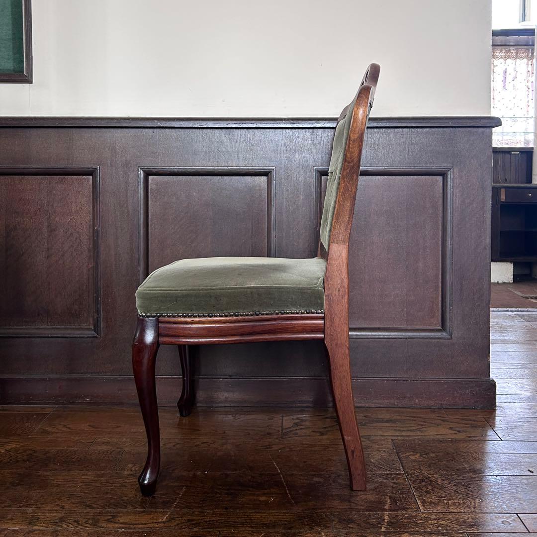 アンティーク 猫足 ベロアチェア/ベルベットチェア no.02