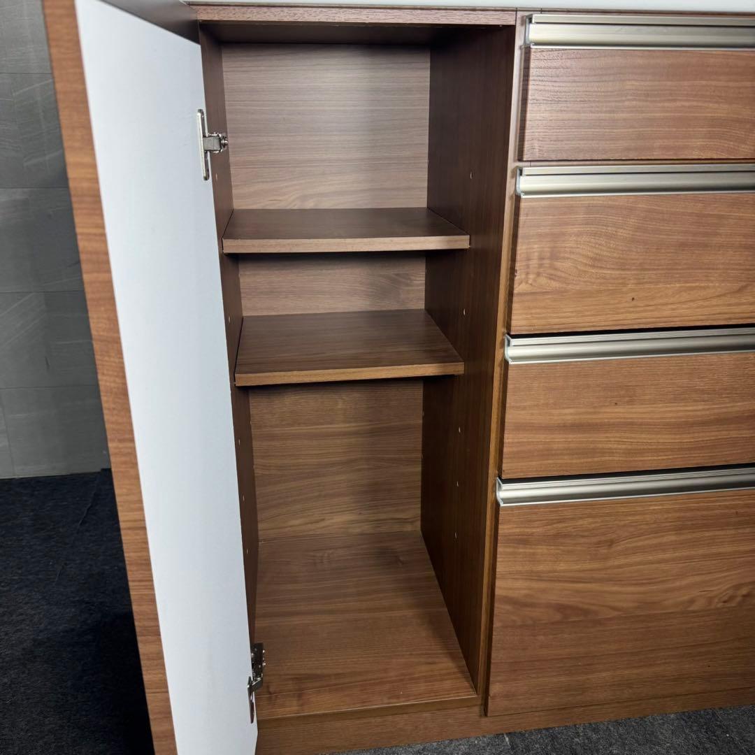 古賀家具 キッチンカウンター 幅140cm 国産 完成品 茶色 d4993