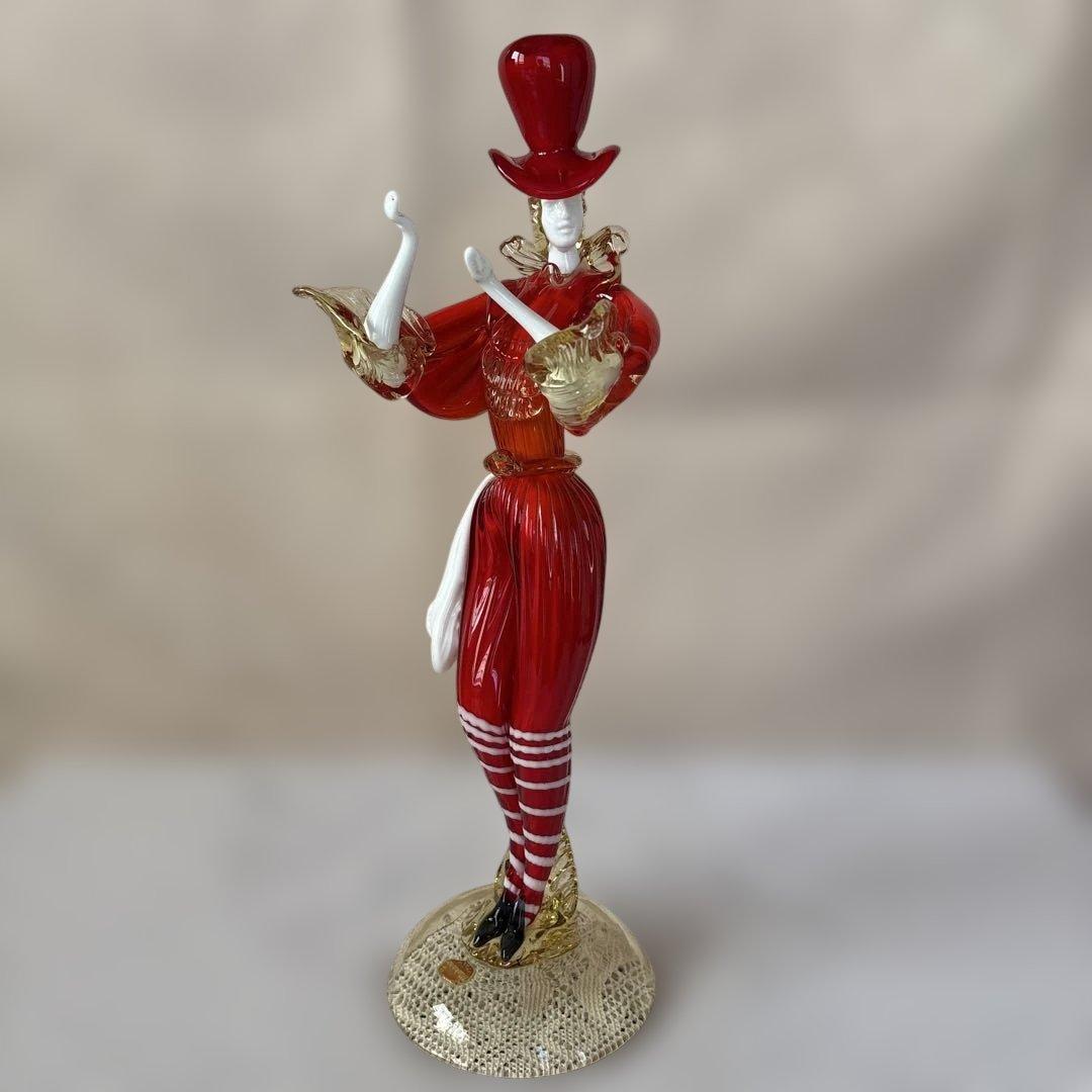 ベネチアングラス　ペア人形　ムラーノ　アンティーク