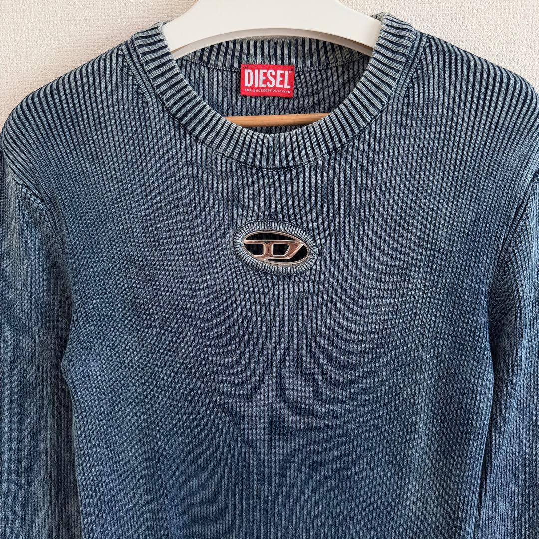 【定価8.2万・未使用】DIESEL オーバルD リブニット セーター L相当