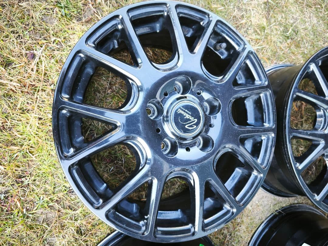 ①ゆゆ 2本分 15インチアルミホイール 6J ブラック 黒