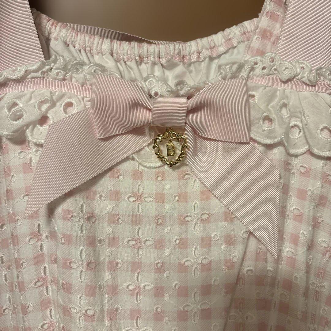 BABY マーガレットのprésageギンガムジャンパースカート　ヘアクリップ付