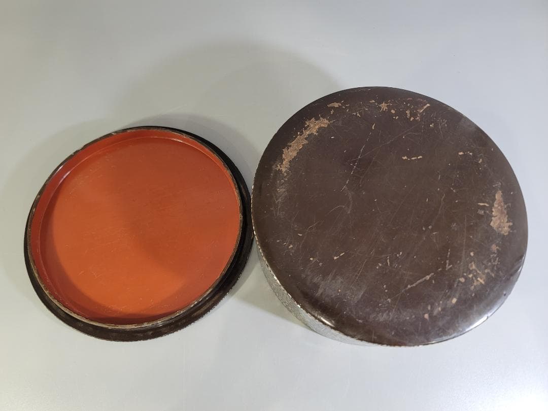 古美術 螺鈿 蓋物 茶櫃 DT348