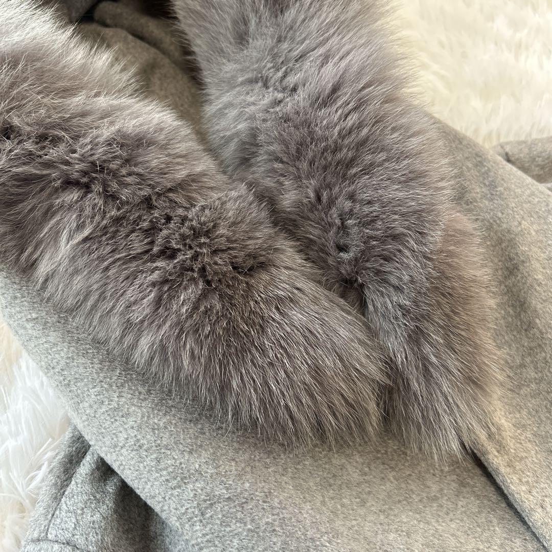 MaxMara Studio ガウンコート グレー 40 ピュアウール ファー