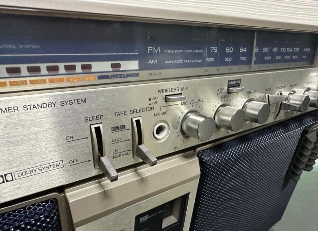 美品希少昭和レトロAIWA ラジカセ　CS-J77MKII ラジオアイワ