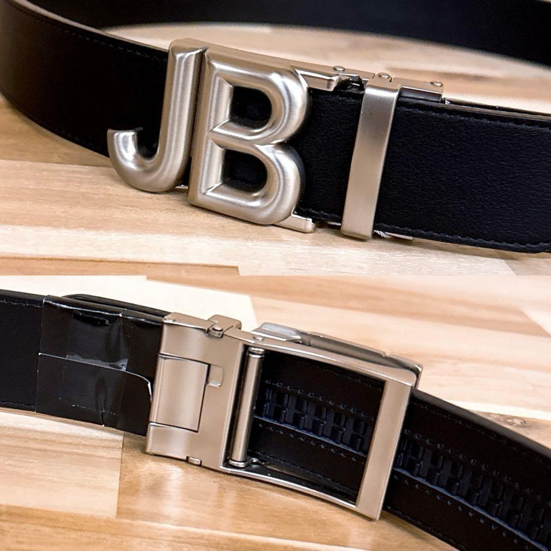 レア/廃番【ジャックバニー】刺繍ロゴ メタルJBバックル ゴルフ ベルト 黒×白
