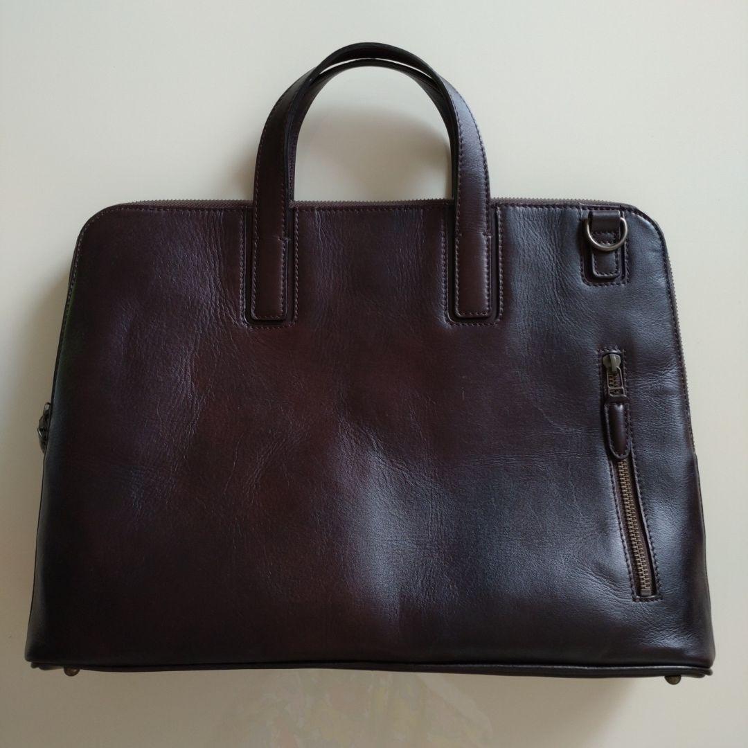 MOTHERHOUSEダークブラウン レザー ビジネスバッグ