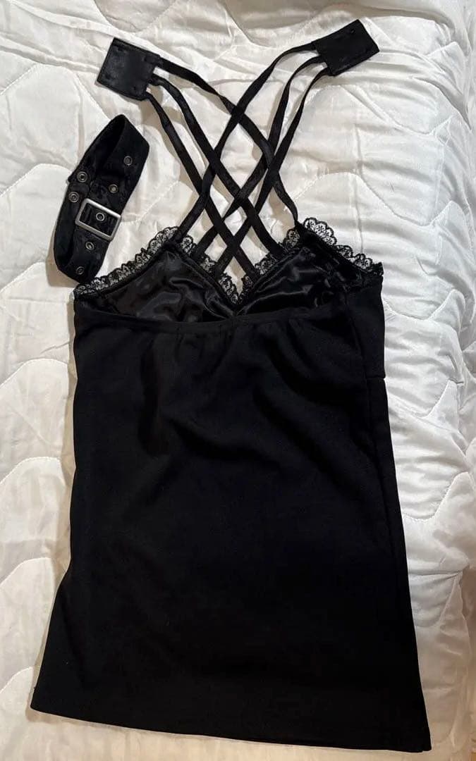 bitte ブラック キャミソール クロスストラップ