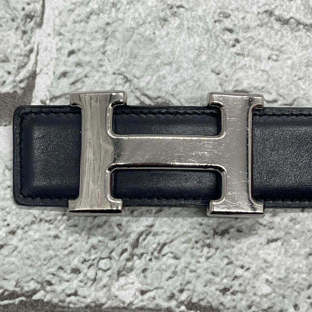 エルメス ベルト コンスタンス Hバックル リバーシブル レザー ブラック 75