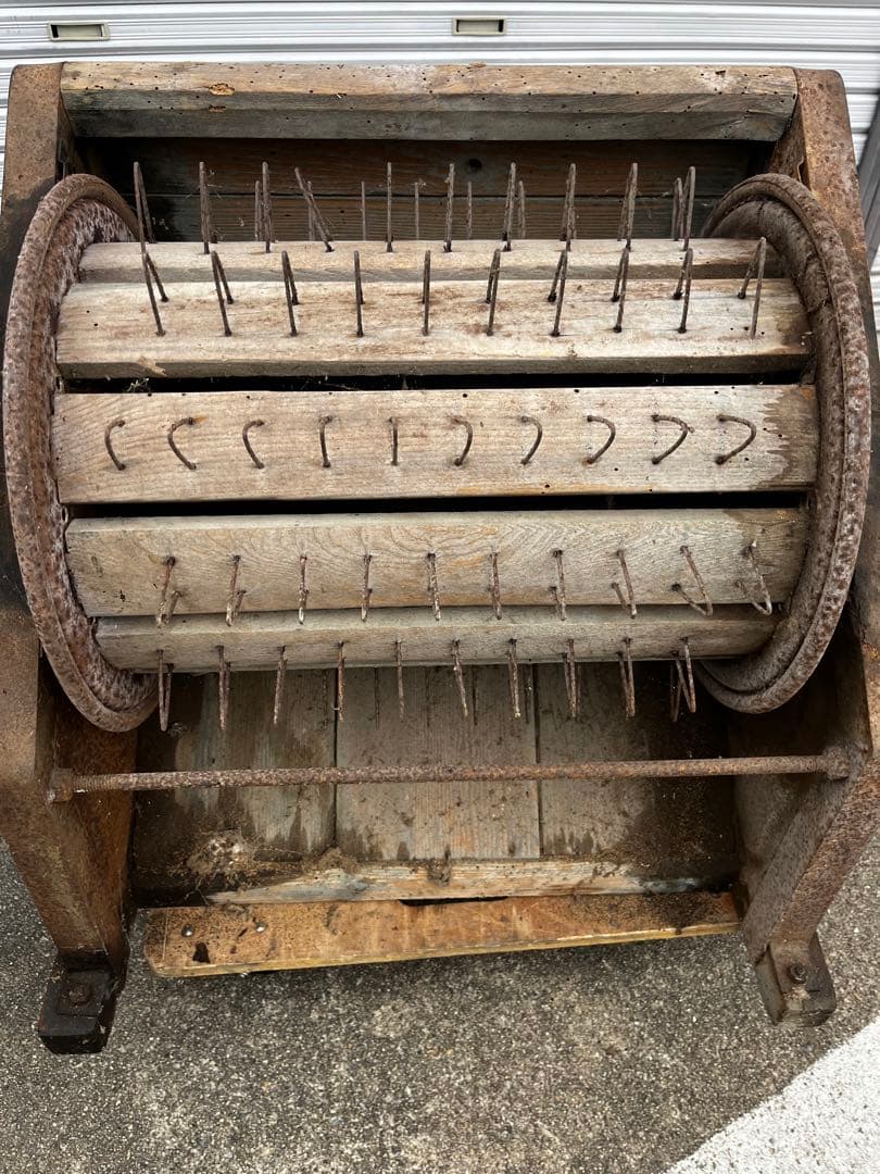 ア*園様 足踏み脱穀機　昭和レトロ