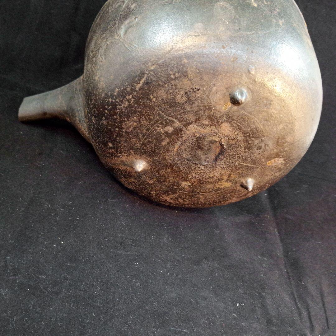 蔵出しアンティーク　骨董鉄瓶　アンティーク鉄瓶　2つセット木箱入り　古民家レトロ