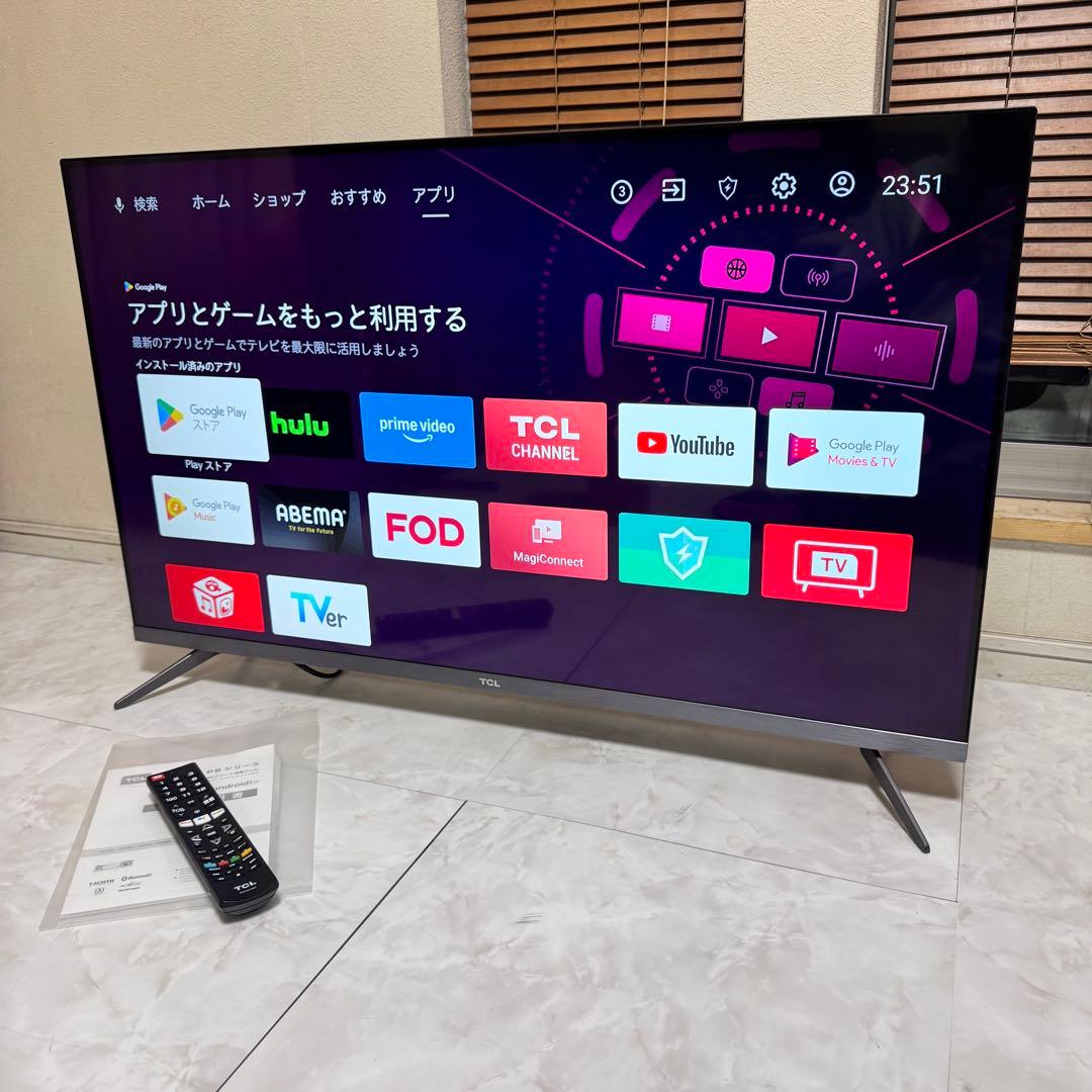 美品 TCL 43V型液晶テレビ Android搭載 スマートテレビ2020年製