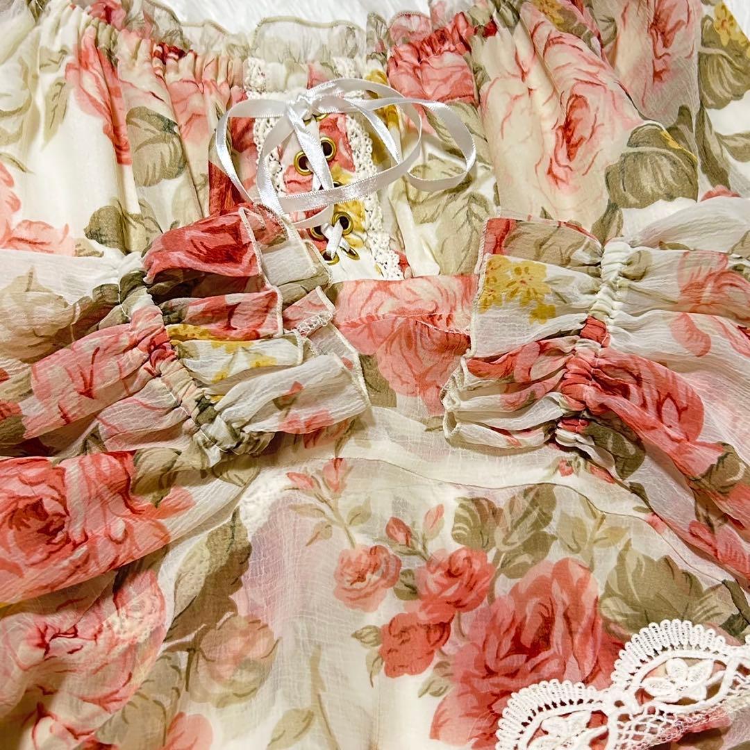 ♥LIZLISA♥ リズリサ ワンピース Y2K 花柄 姫ギャル バレエコア