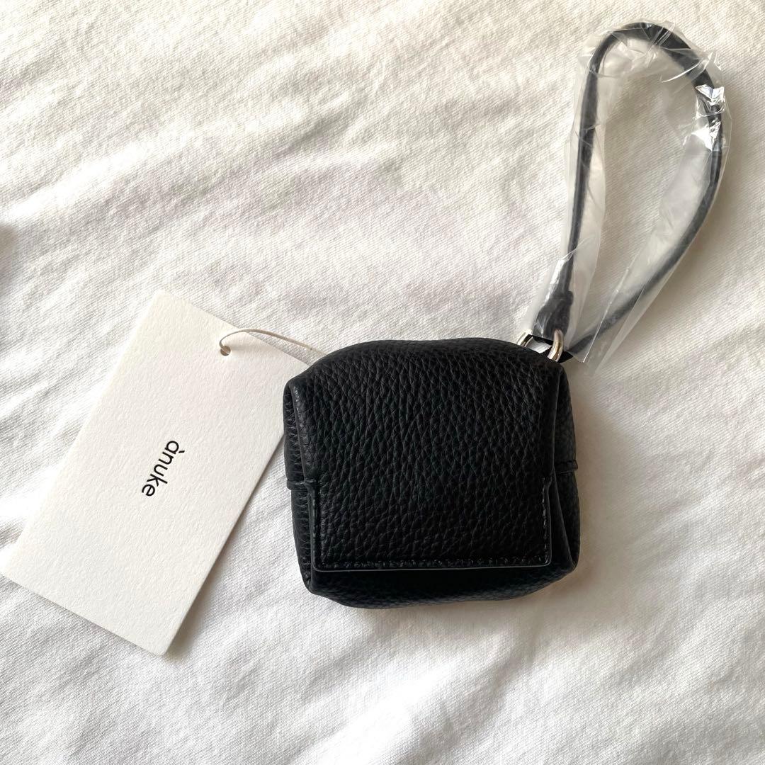 【新品タグ付き】anuke アンヌーク エコレザーウエストポーチ ブラック 黒