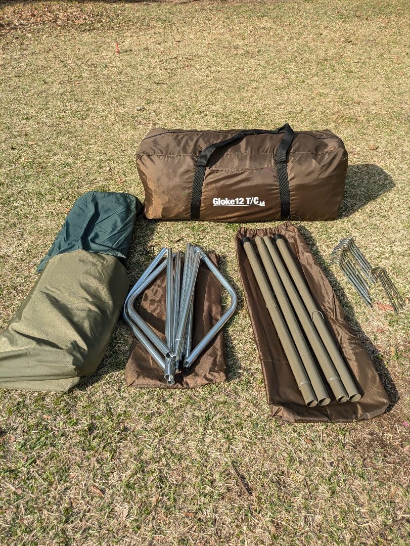 オガワ　グロッケ12tc、タープペンタ4×4、PVCマルチシート