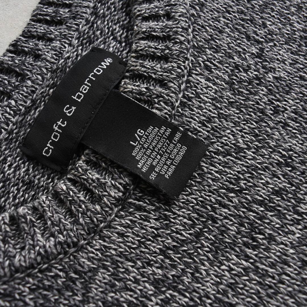 90s クラフト&バロー 霜降り MIX コットンニットセーター 白黒