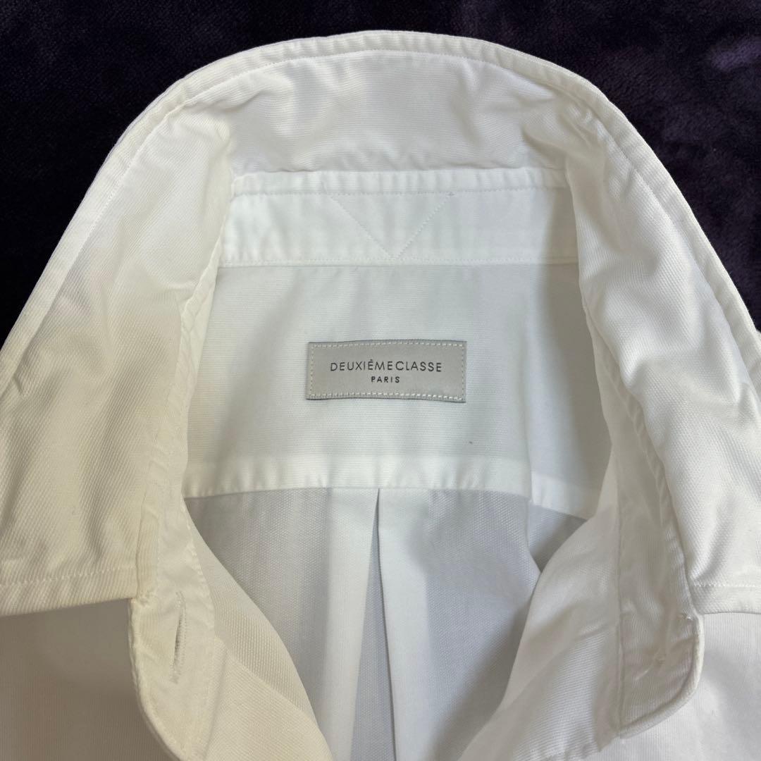 DEUXIEME CLASSE ドゥーズィエムクラスホワイト長袖コットンシャツ