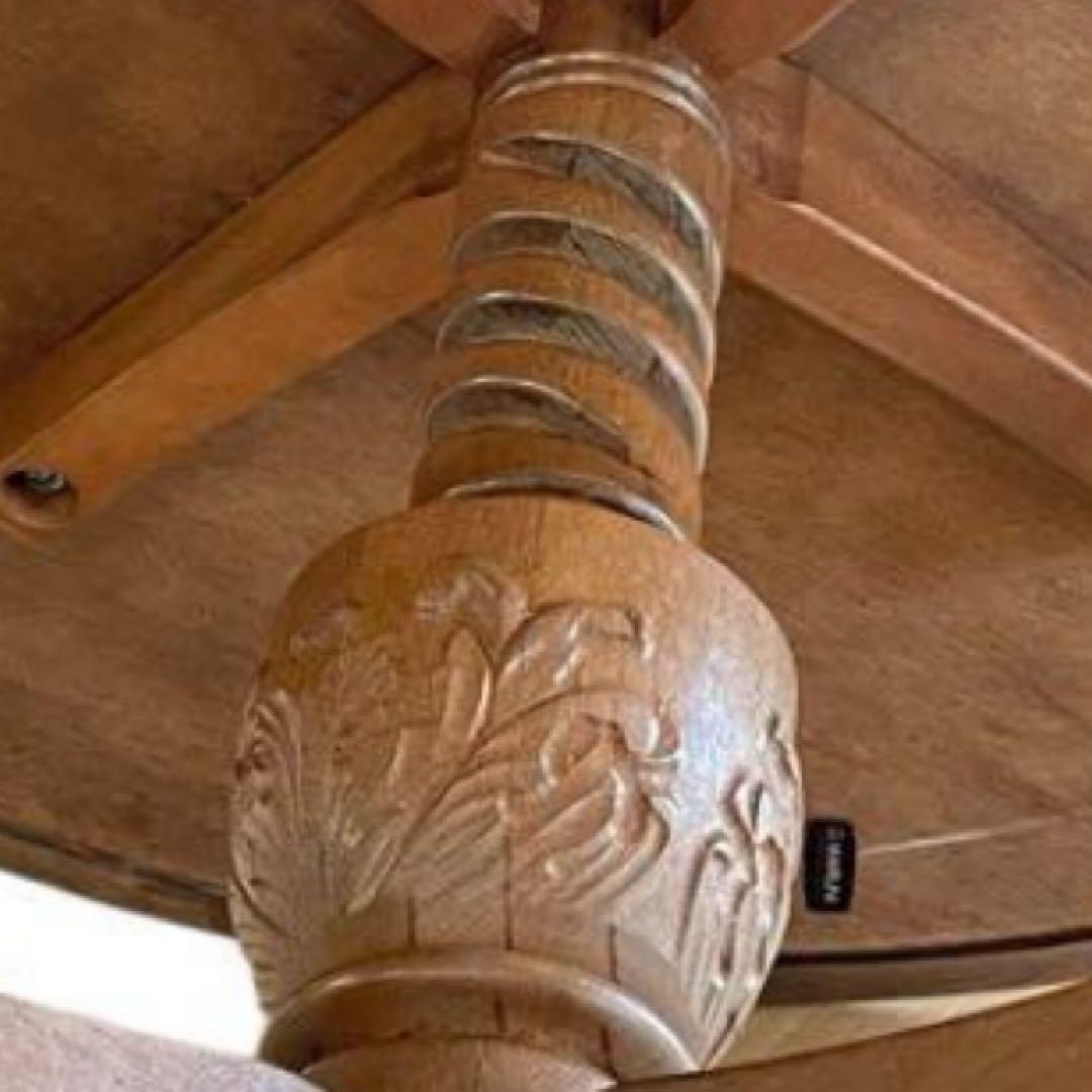 HR221 【希少ビンテージ】maruni 美しい螺旋柱　カービング　テーブル