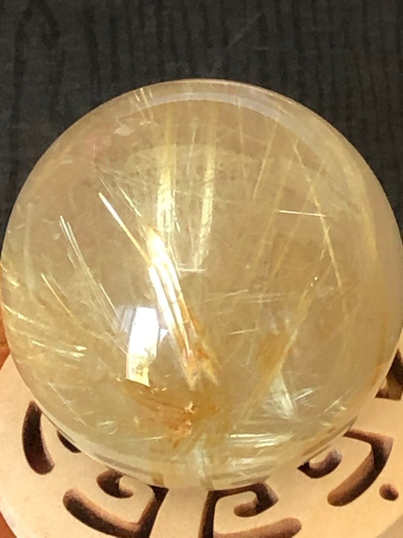 41.5mm ❤️金運アップ　✳タイチンルチル　ゴールドルチルクォーツ　丸玉