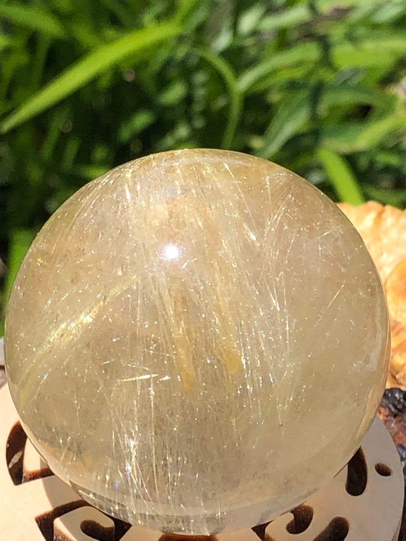 41.5mm ❤️金運アップ　✳タイチンルチル　ゴールドルチルクォーツ　丸玉