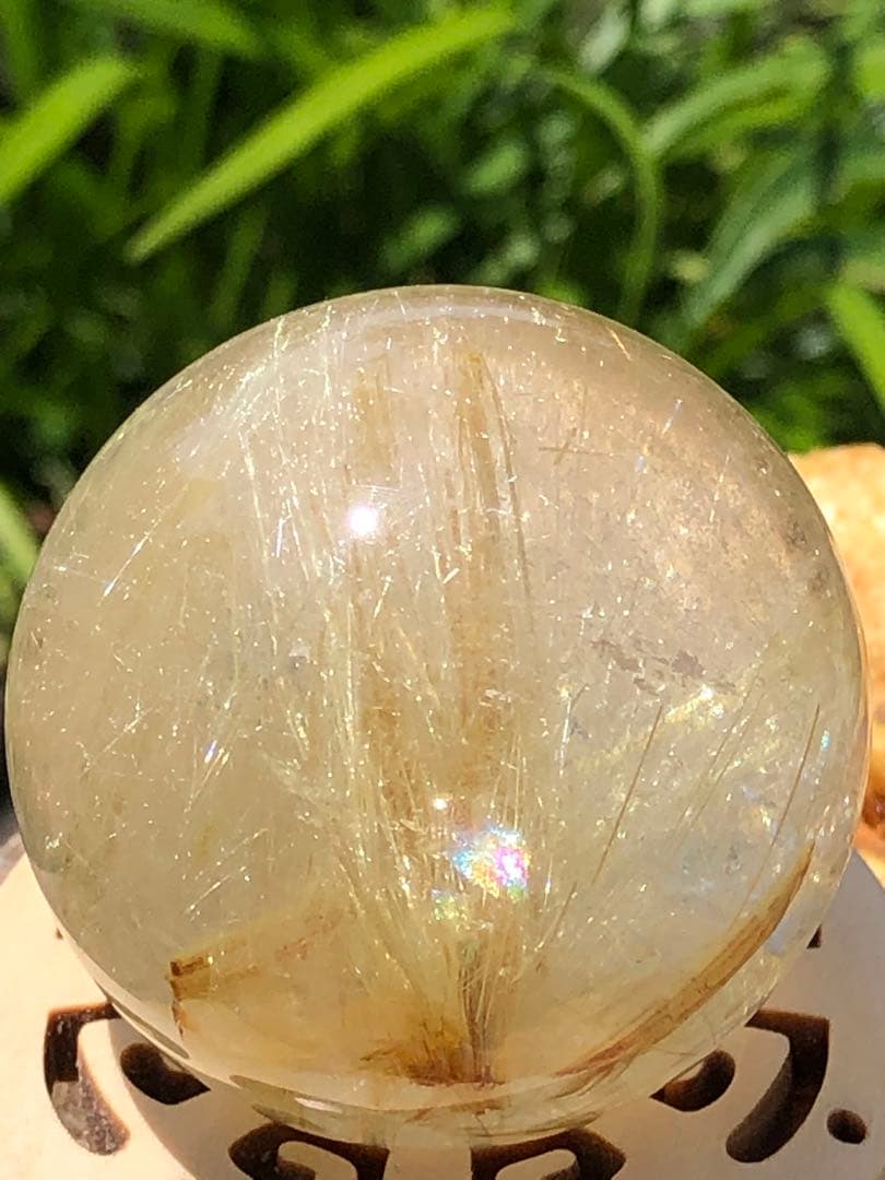 41.5mm ❤️金運アップ　✳タイチンルチル　ゴールドルチルクォーツ　丸玉