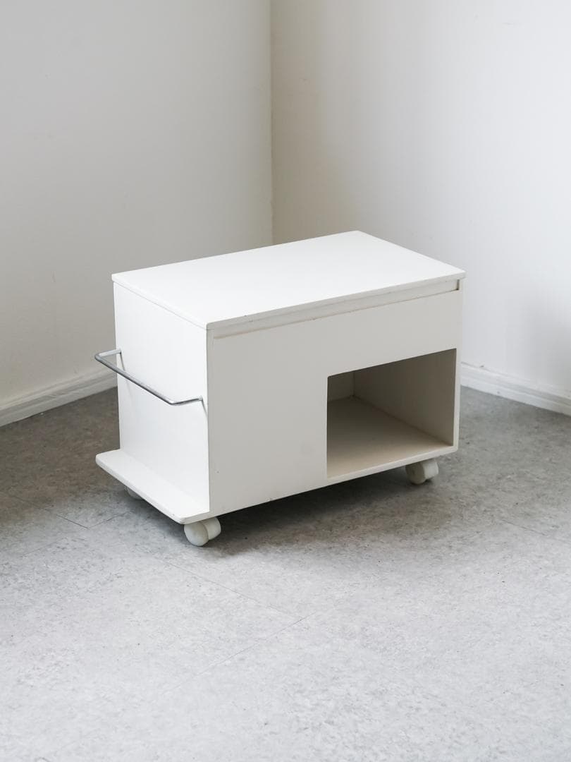 vintage サイドテーブル ミラー付きワゴン/収納 ミニマル