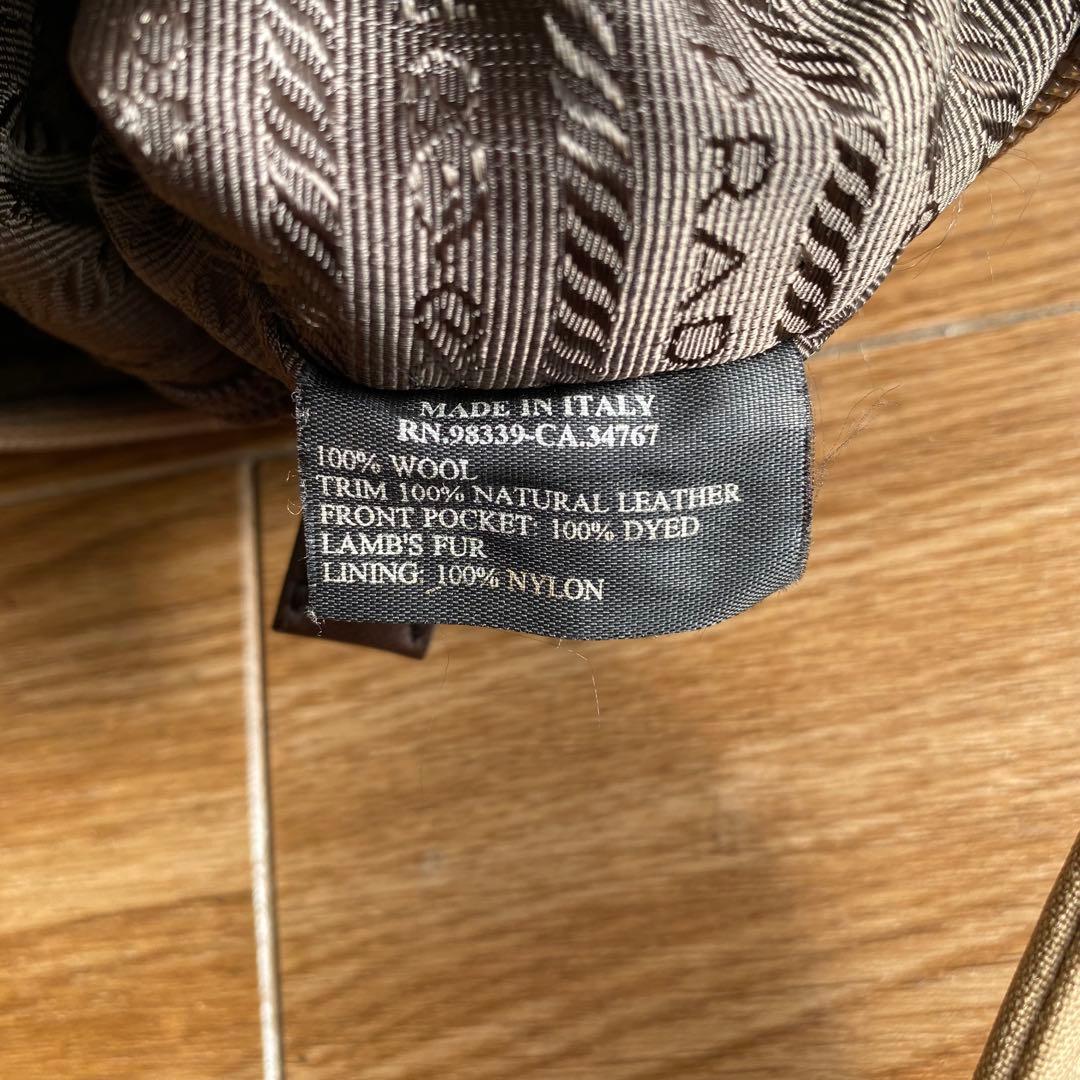 バッグ PRADA 1999FW wool leather shoulder bag