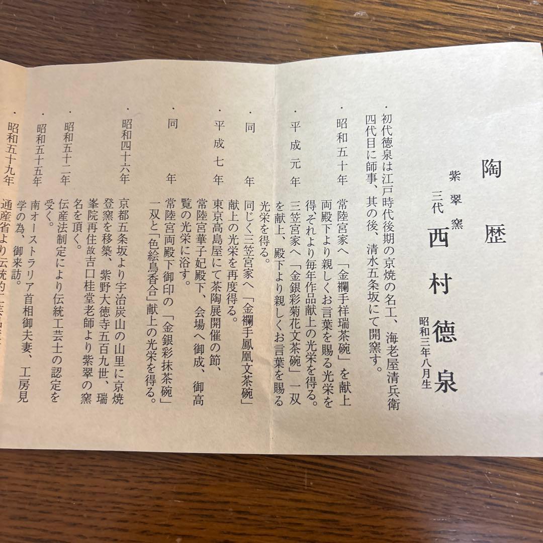 京焼徳泉作龍と雲模様の茶碗