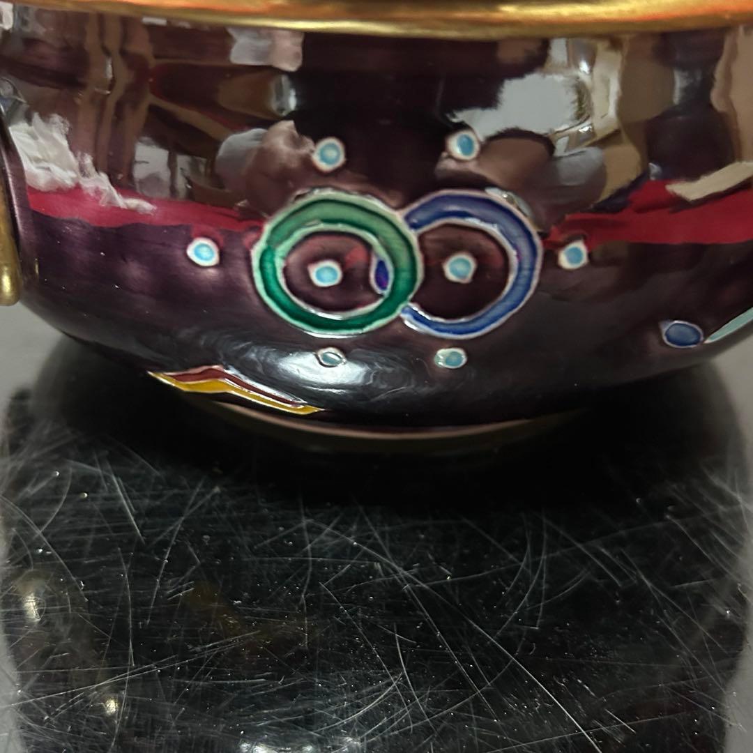 紫交趾宝尽砂金袋水指　茶道具懐石茶箱鵬雲斎坐忘斎淡々斎即中斎棗水指茶碗棗茶杓