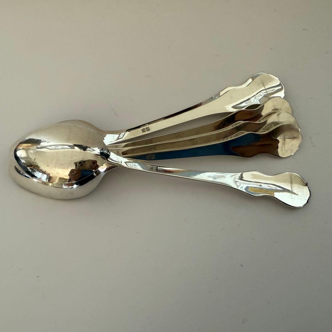 銀製スプーン6本セット　クラシックなロカイユ柄　78.8g