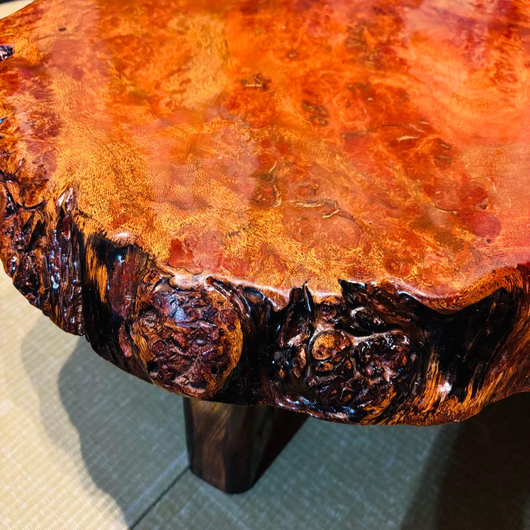花梨 一枚板 天然木 花台 テーブル ローテーブル 瘤 座卓　飾り台