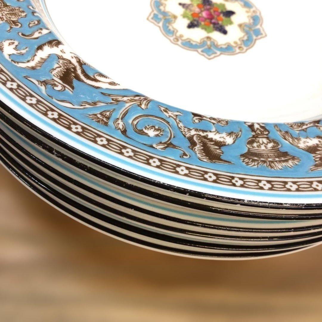 ウェッジウッド フロレンティーン ターコイズ スープ皿 6枚セット USED