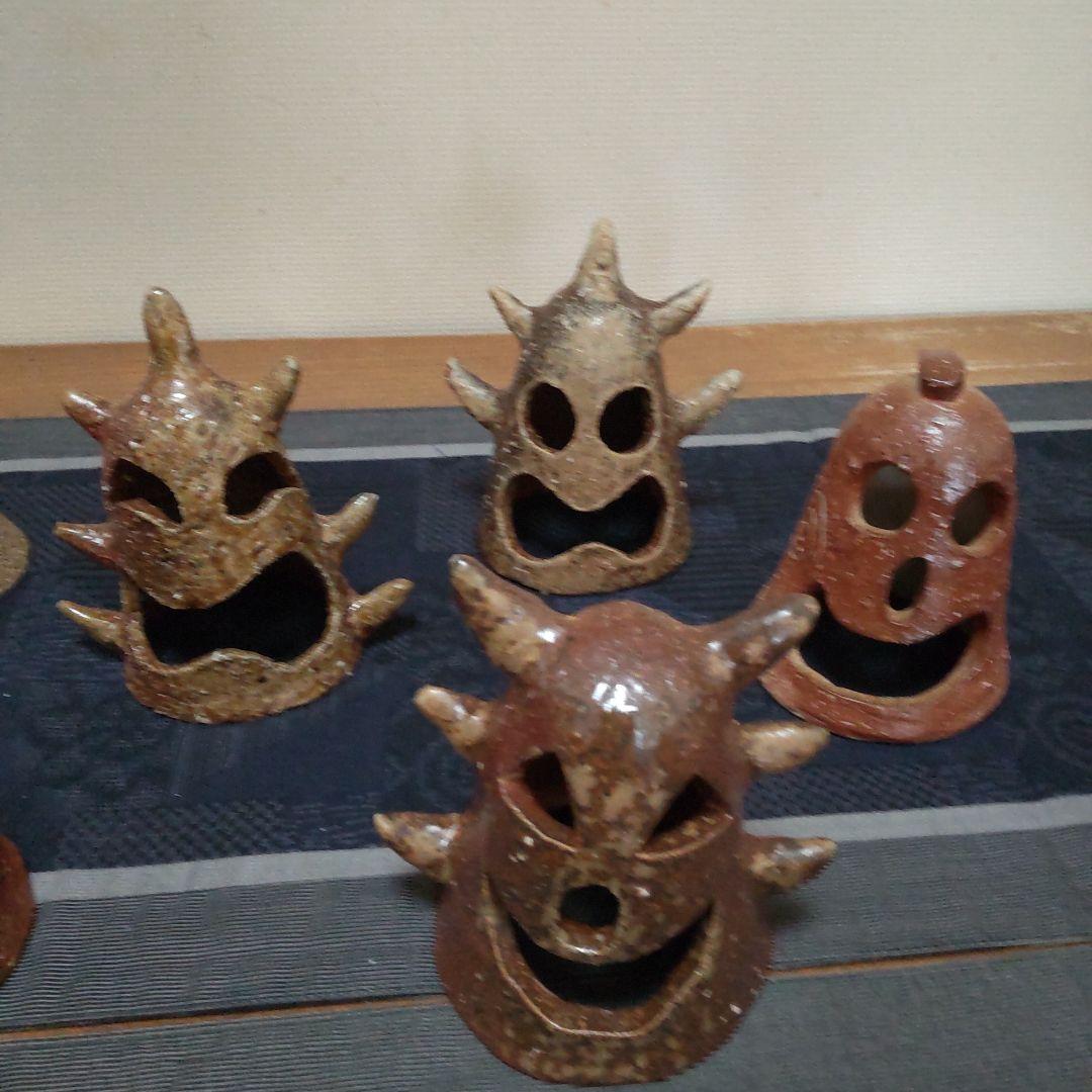 面白い 明かりカバー 11ケ 備前焼