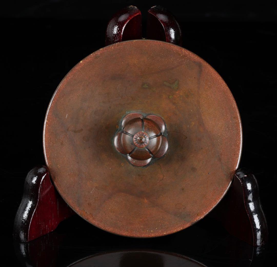 【時代鉄瓶】三葉葵紋 四方形鉄瓶 銅蓋 茶道具 煎茶道具 急須 湯沸 骨董品