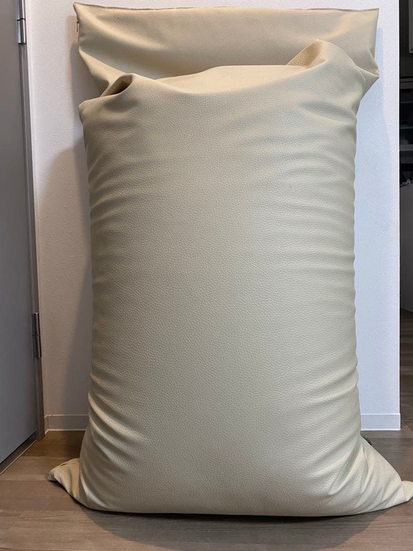 ビーズソファ　ハナロロ　 150L アイボリー 合皮