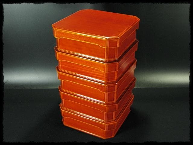 飛騨春慶塗 大徳寺 弁当箱 五客揃 縁高 大徳寺重 茶道具 懐石 菓子器f329