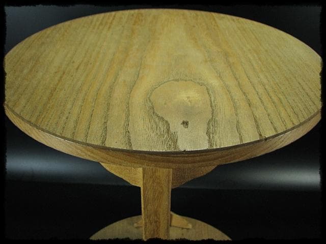 駒沢 利斎 利休好 桐 丸卓 棚物 茶道具 千家十職 指物師 共箱 f309