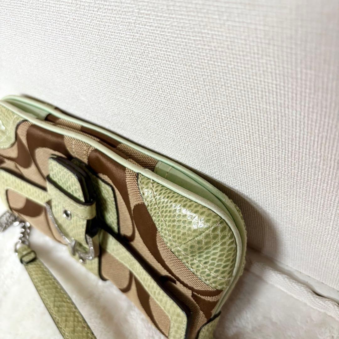 バッグ Coach Soho Python Stone Shoulder Bag
