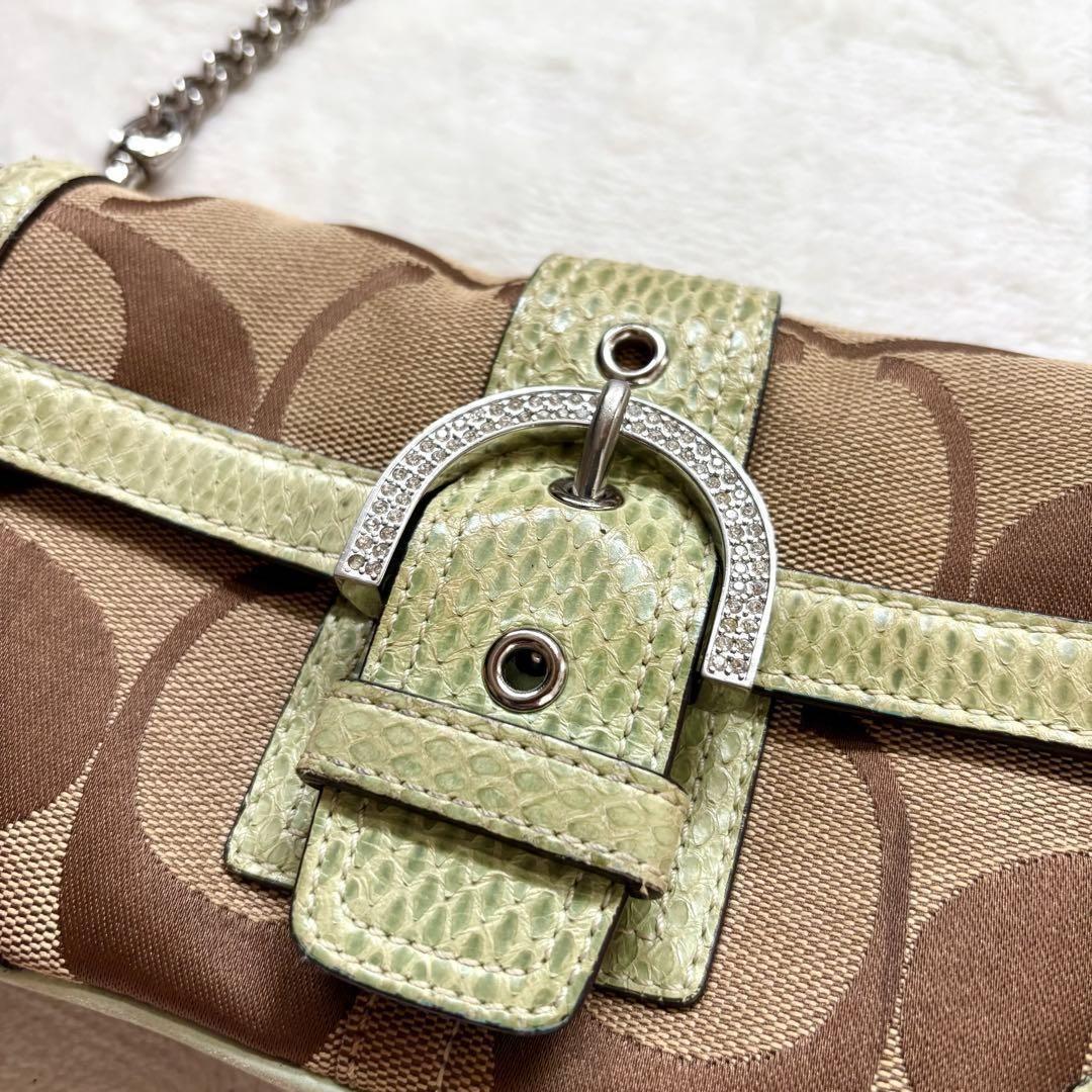 バッグ Coach Soho Python Stone Shoulder Bag