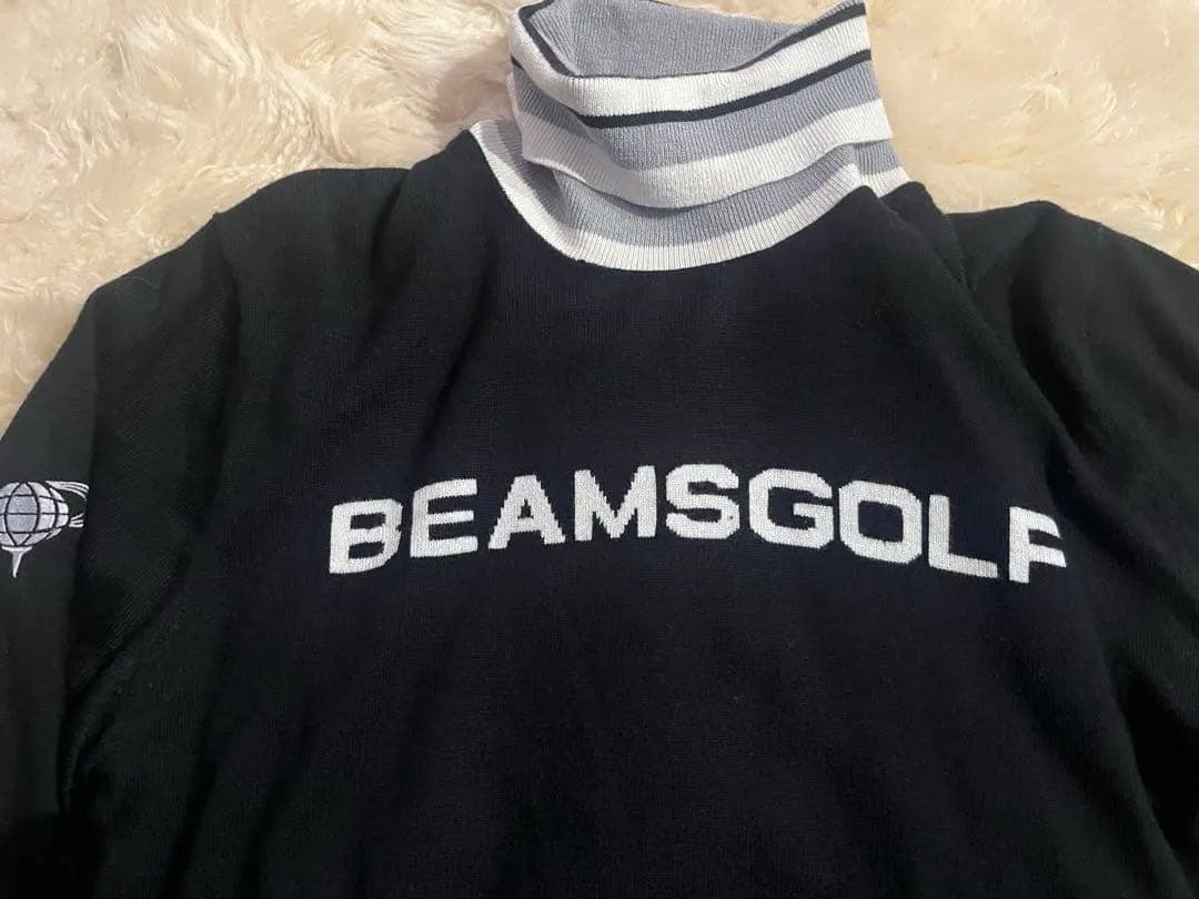 BEAMSGOLF ストライプタートルネックセーター Mサイズ