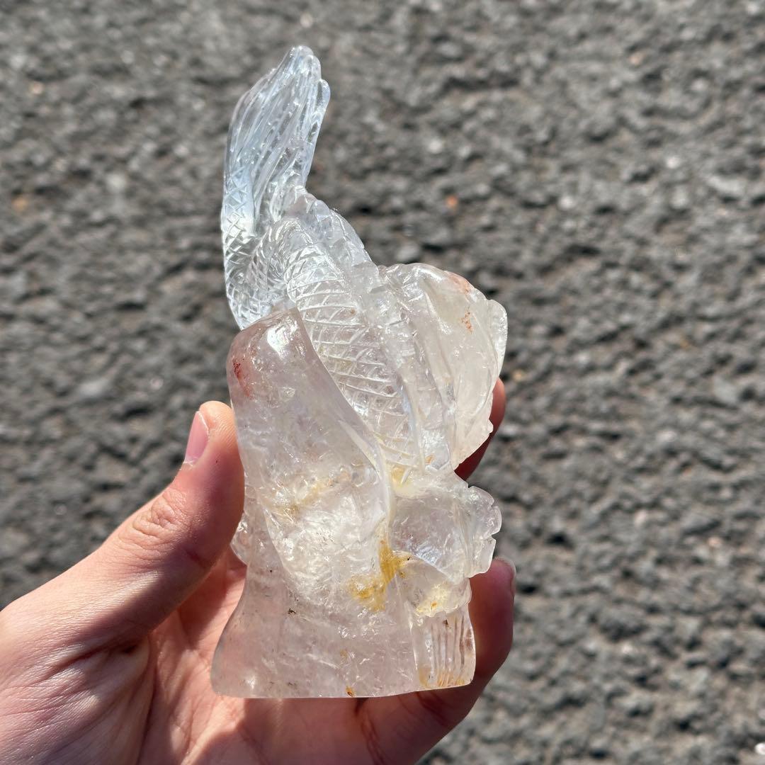 天然石水晶の龍　置物　ご購入前に在庫確認必要G.277
