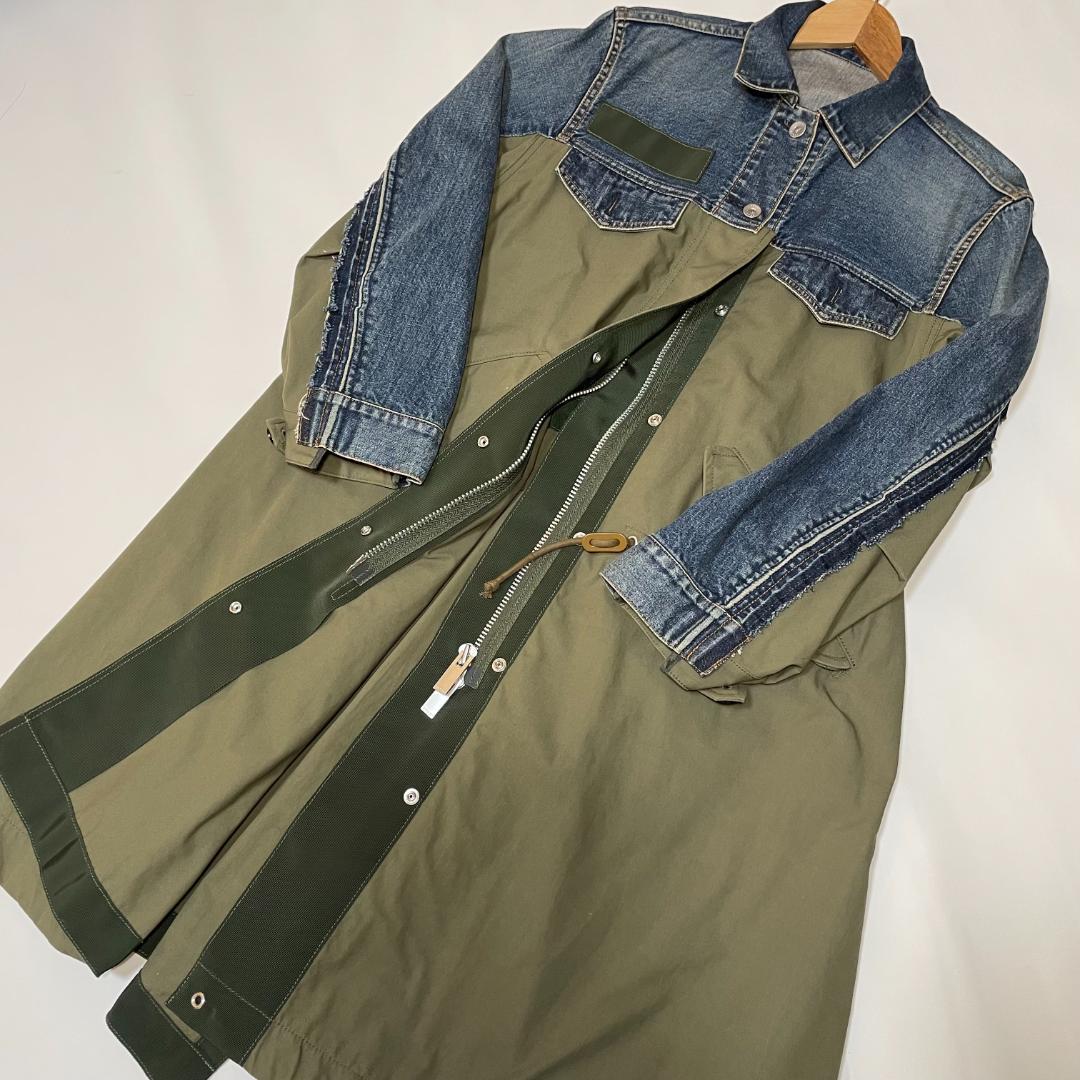 sacai サカイ　デニム　ドッキング　モッズコート　ニットMA1