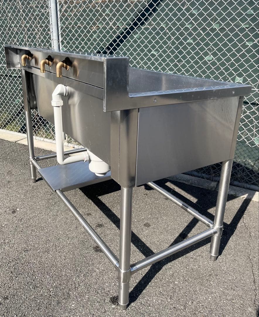 ステンレス1槽ダスト付きシンク 流し台　業務用　1200×600×800