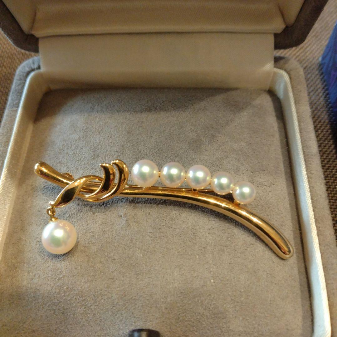 ミキモト　k18YG アコヤ真珠　エレガントブローチ